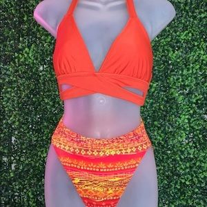 Orange Tribal Two Piece Set